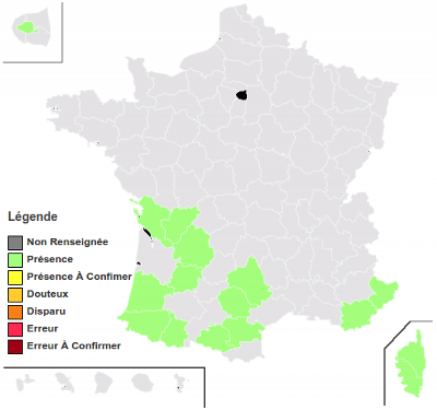 Carte de répartition en France métro.