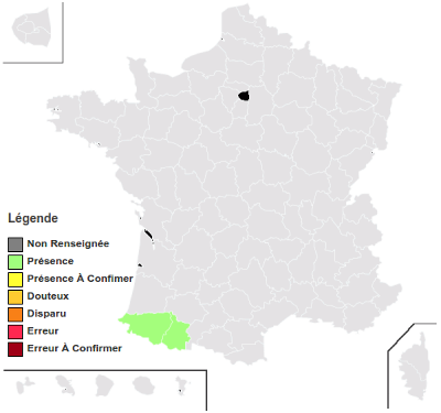 Carte de répartition en France métro.