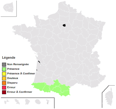 Carte de répartition en France métro.